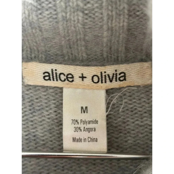 Alice + Olivia Womens Angora Blend Sequins Turtleneck Sweater Dress Gray Sz M/L - Picture 11 of 11